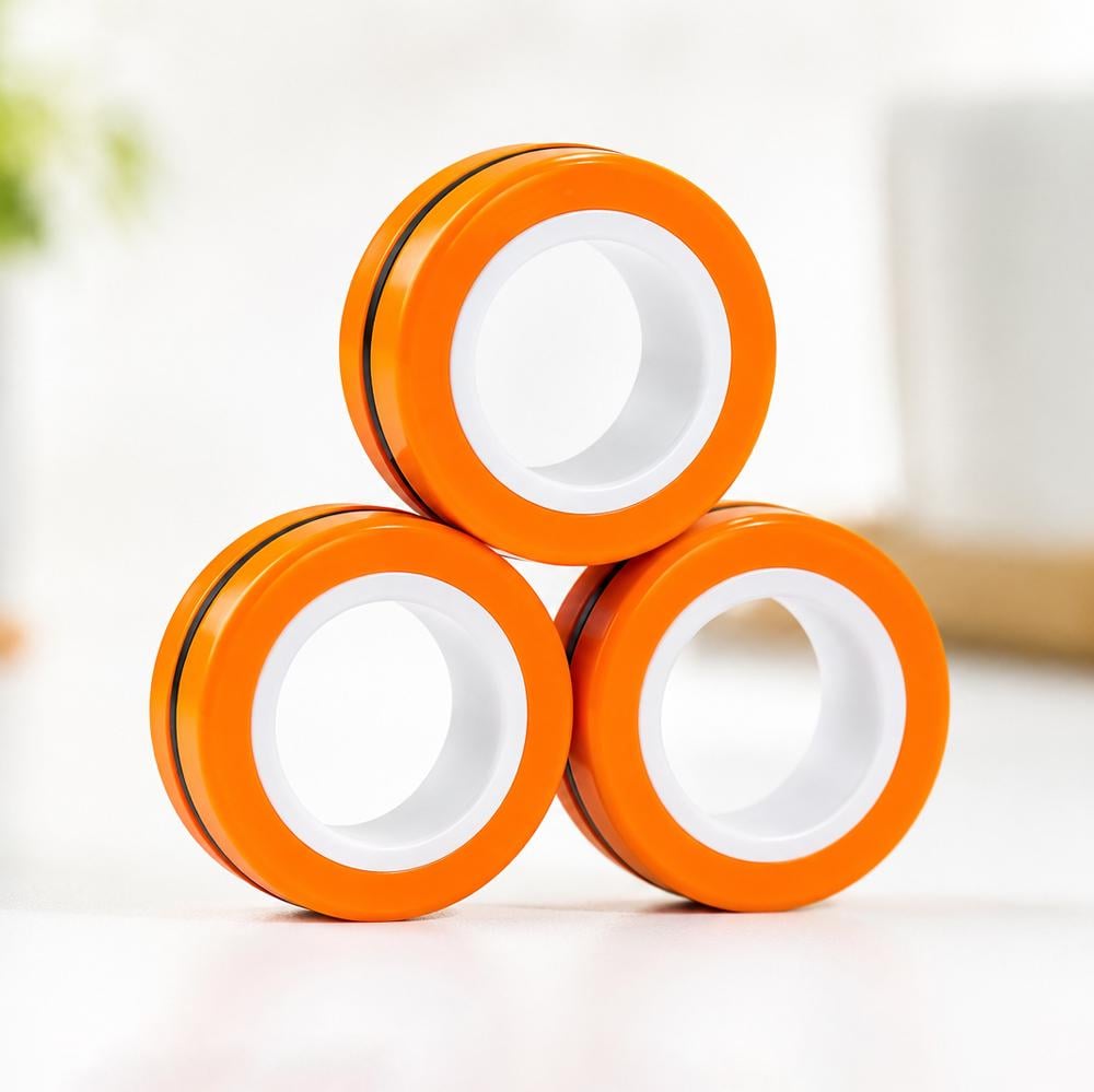 Игрушка антистресс Магнитные кольца Magnetic Rings Оранжевый (52-ул-S6059)