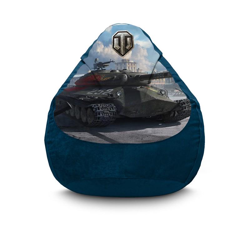 Кресло мешок iPuff World of Tanks The enemy will not pass Флок XXXL 100х135 см Синий