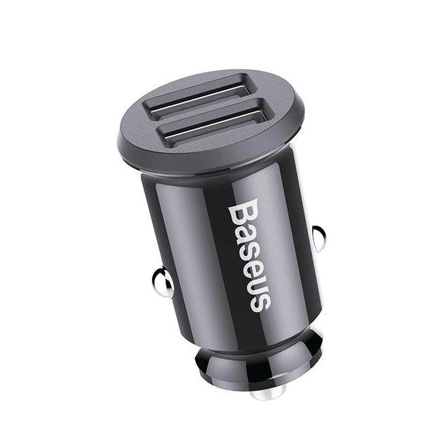 Зарядное устройство для автомобильного 2USB Baseus Grain 3.1A Black (CCALL-ML01) - фото 6