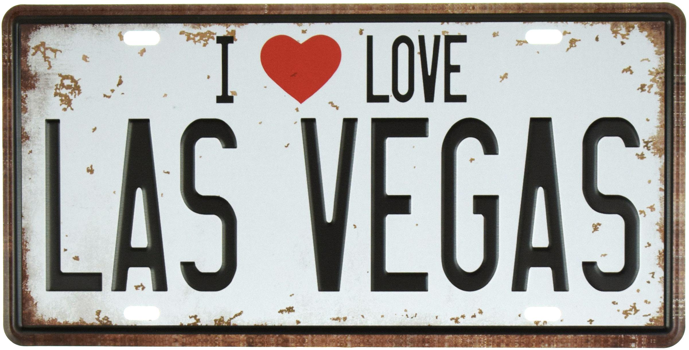 Табличка металева Я Люблю Лас-Вегас/I Love Las Vegas 15x30 см