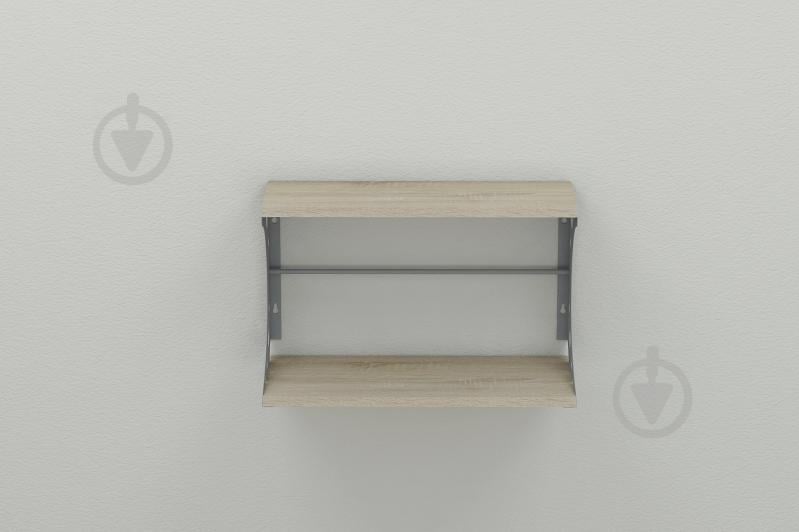 Полиця настінна Ferrum-decor Букін 330x500x240 метал Сірий ДСП Сонома 16 мм (BUK0018)