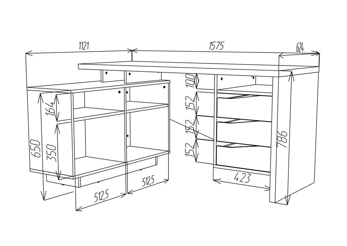 Письменный стол Intarsio CONNECT 3 L SK 157x78 см Дуб кремона котта/Стоун бежевый (28710917) - фото 5