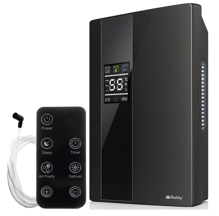Осушитель и воздухоочиститель Ruhhy 2в1 с пультом 650 мл/сутки 2000 мл 30 м2 90 Вт Черный (26626)
