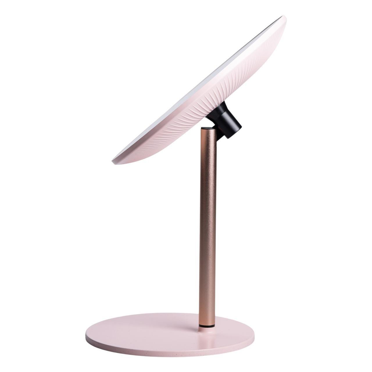 Зеркало косметическое с подсветкой круглое настольное HP-10-7AP Ø21 см Розовый (A-033797) - фото 2 Зеркало косметическое с подсветкой круглое настольное HP-10-7AP Ø21 см Розовый (A-033797) - фото 2