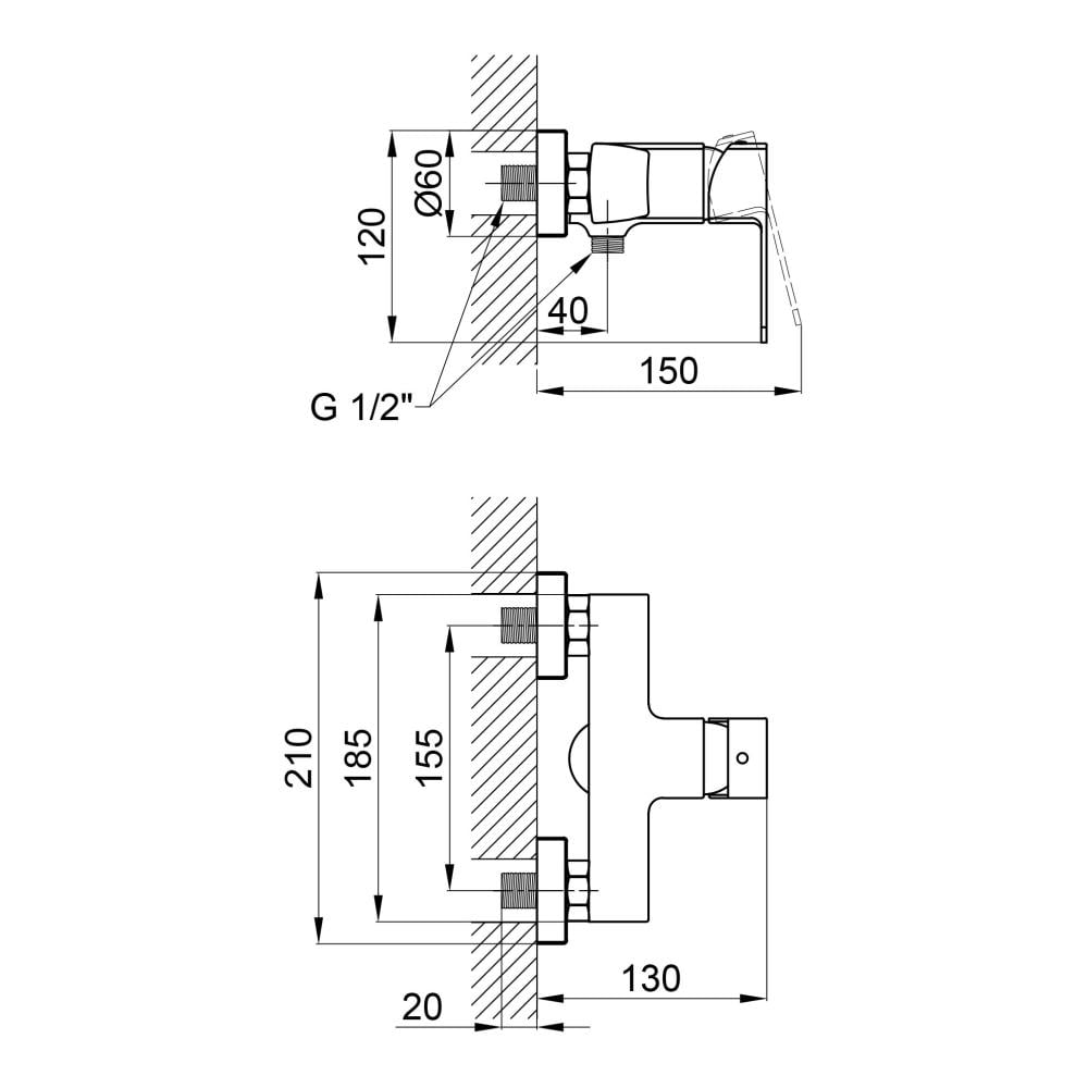 Змішувач для душу Qtap Lipno 4023101C (QTLIPNO4023101C) - фото 2