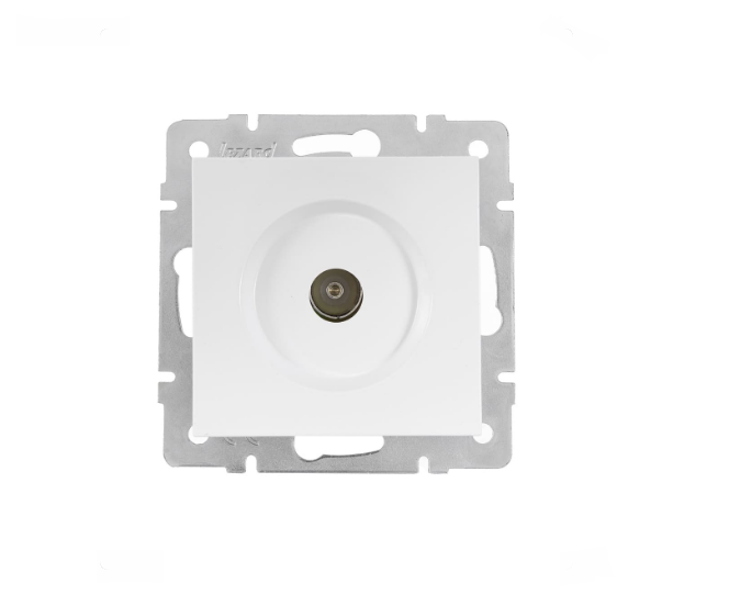 Розетка телевизионная Lezard Vesna проходная Белый (26435165)