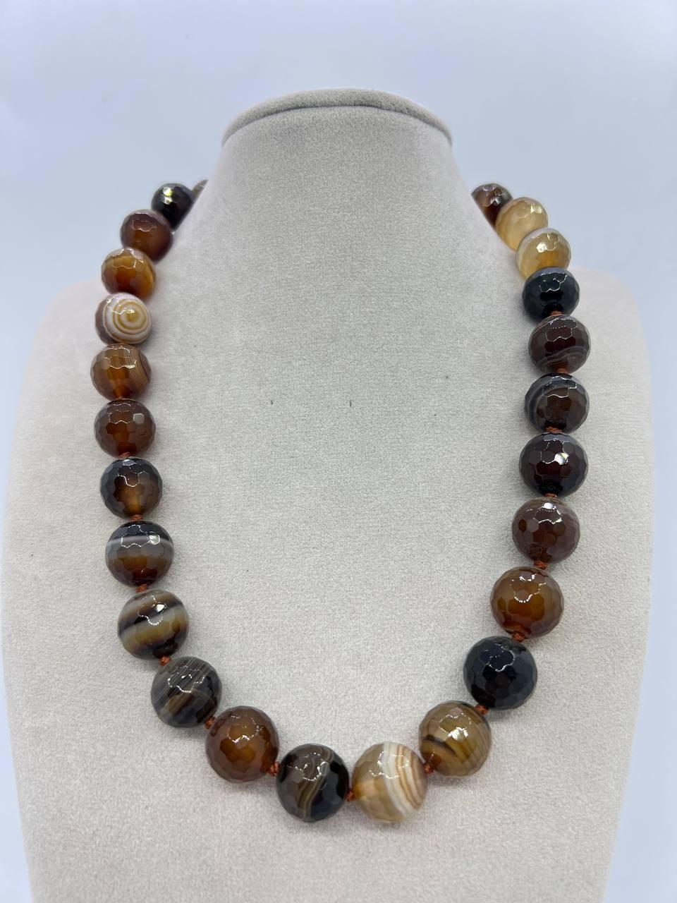 Бусы агат 14 мм 44 см Разноцветный (11185)