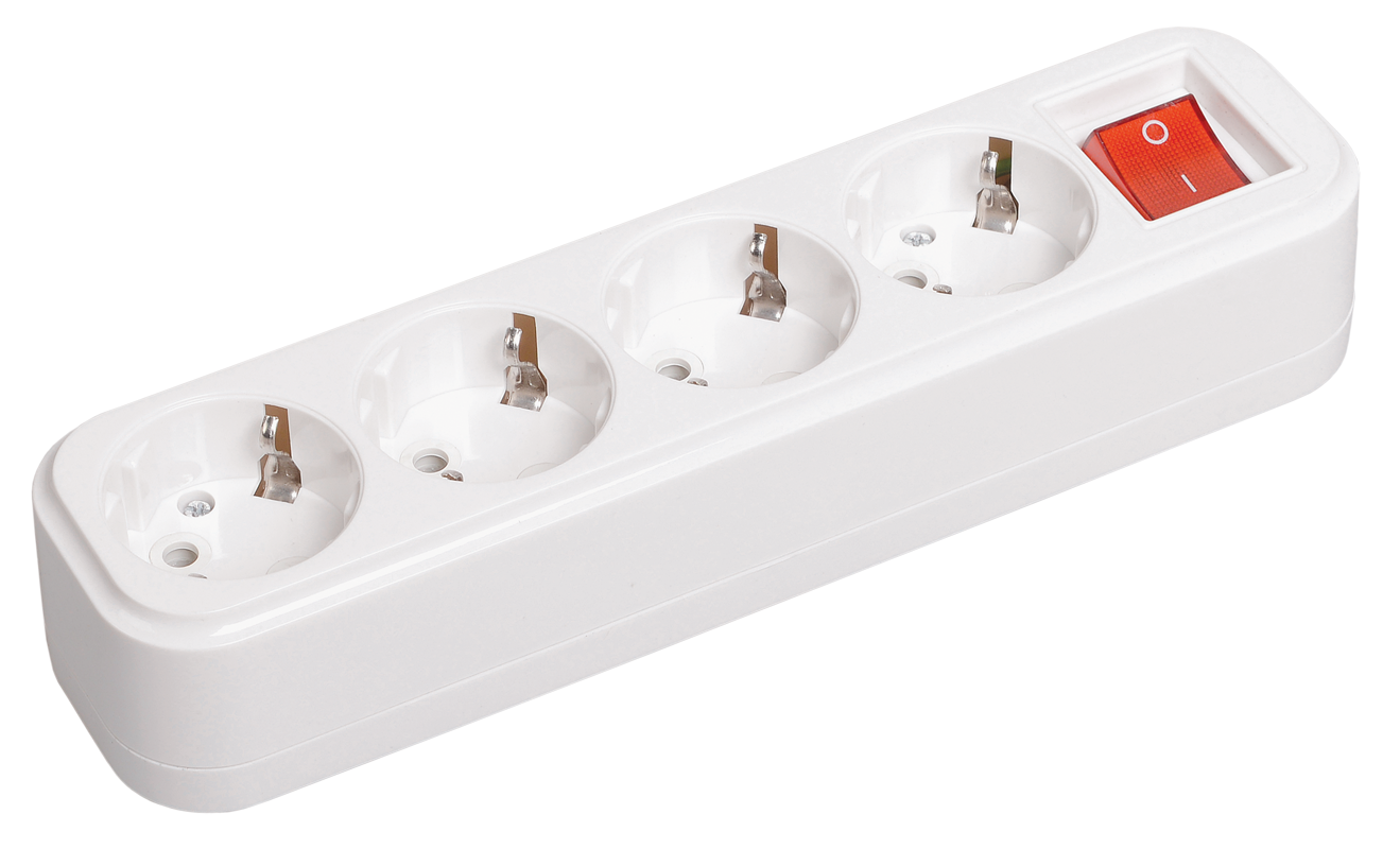 Розетка переносна УЕК К04В Classic 4 місця з вимикачем 16A IP20 пластик (KYP11-16-04-00-ZK)