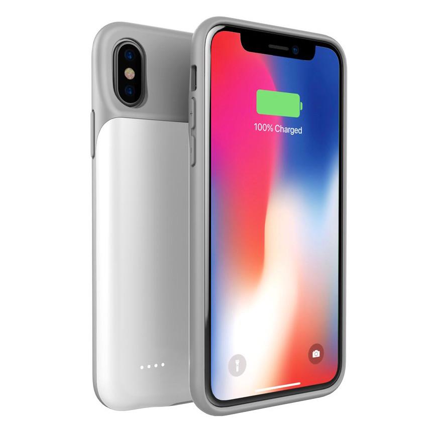 Чехол аккумулятор AmaCase для iPhone X/XS 3200 мАч Белый - фото 4