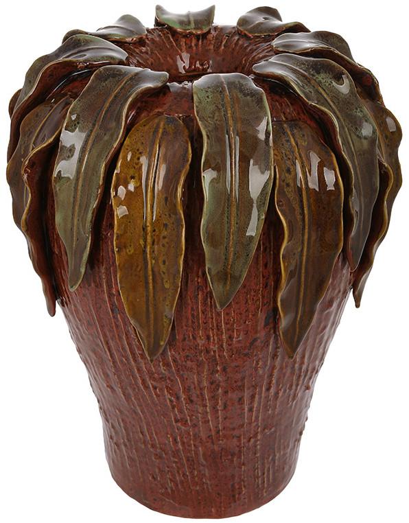Ваза керамическая Brown Leaf Ø 24x33,5 см с объемным декором