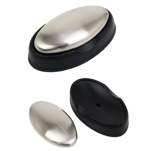 Мыло стальное с подставкой Anex Steel Soap удаляет запах лука чеснока рыбы