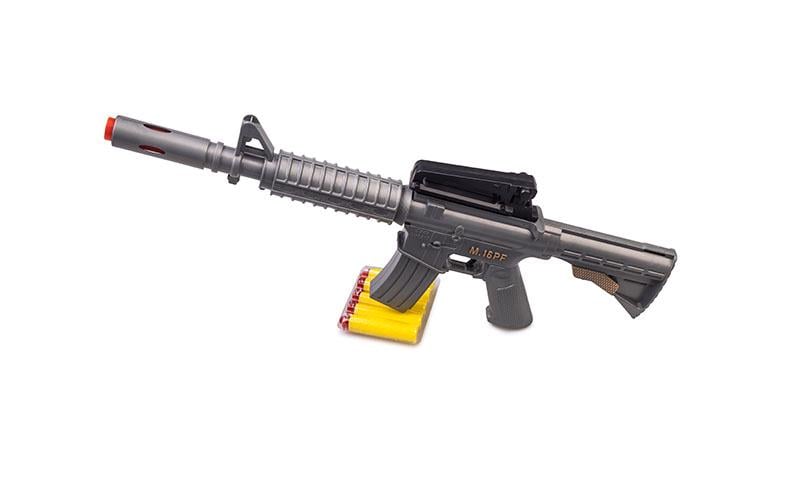 Автомат детский Golden Gun игрушечный с мягкими шарами М16 Серый (IW-181-W-141-1)