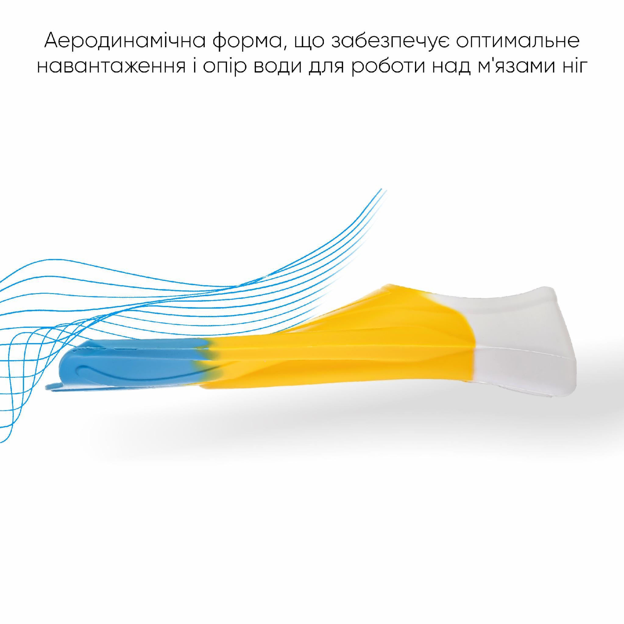 Ласты короткие для тренировки в бассейне Renvo Criz с закрытой пяткой р. 30-32 Желтый/Голубой (SF120-84 30-32) - фото 5