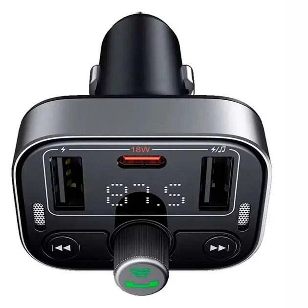 Трансмітер FM модулятор BASEUS S-09 Pro Series 2.4А 18W Bluetooth 5.3 MP3 charger Чорний (C10762200113-00) - фото 3