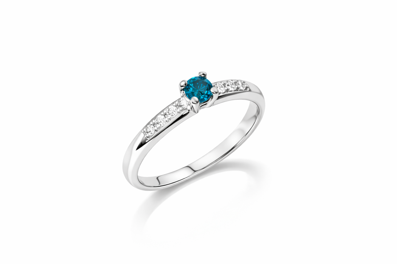 Каблучка з білого золота з топазом London Blue К-0575 р. 17 (2956760743) Каблучка з білого золота з топазом London Blue К-0575 р. 17 (2956760743)