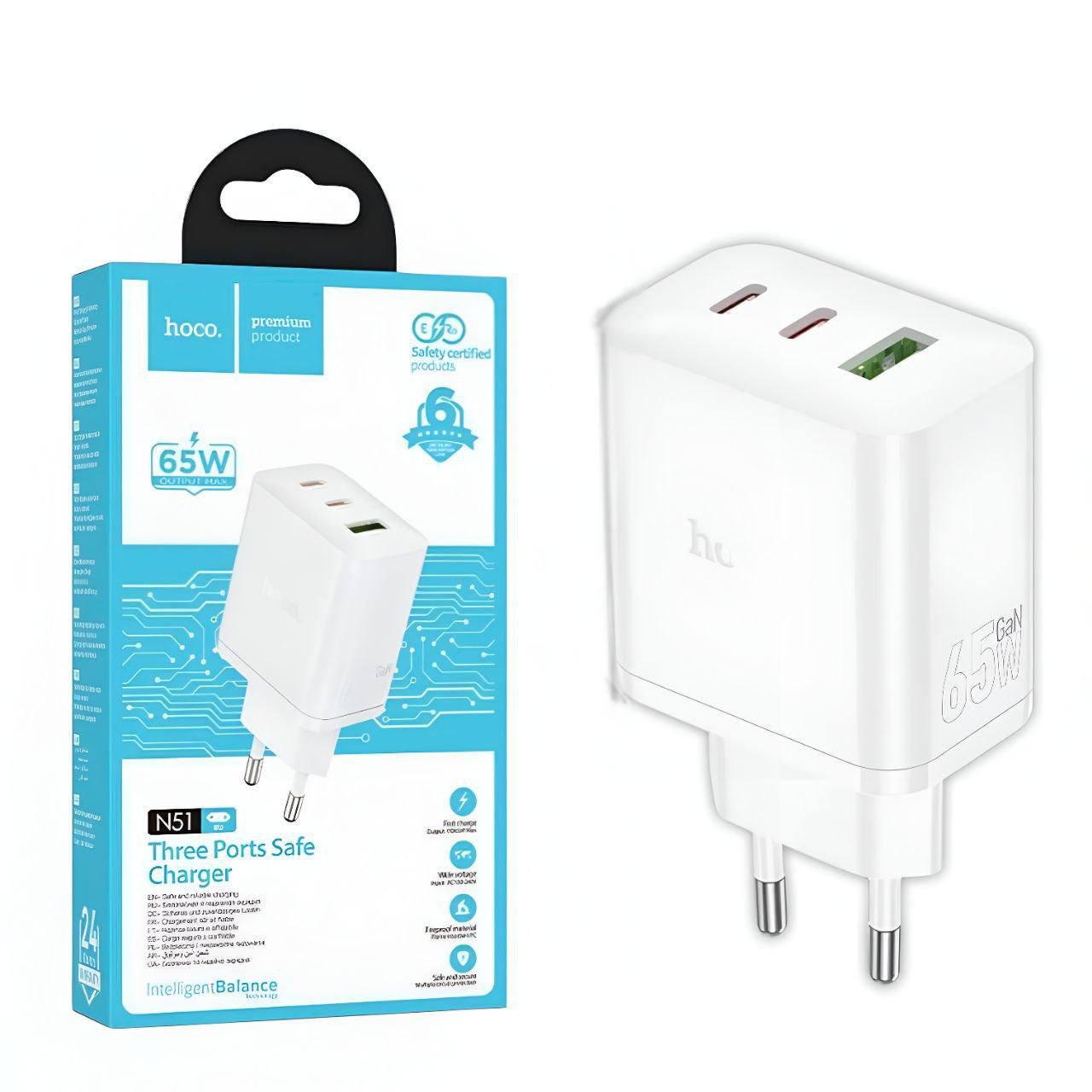 Зарядное устройство Hoco N51 PD 65W 2C1A (24879912)