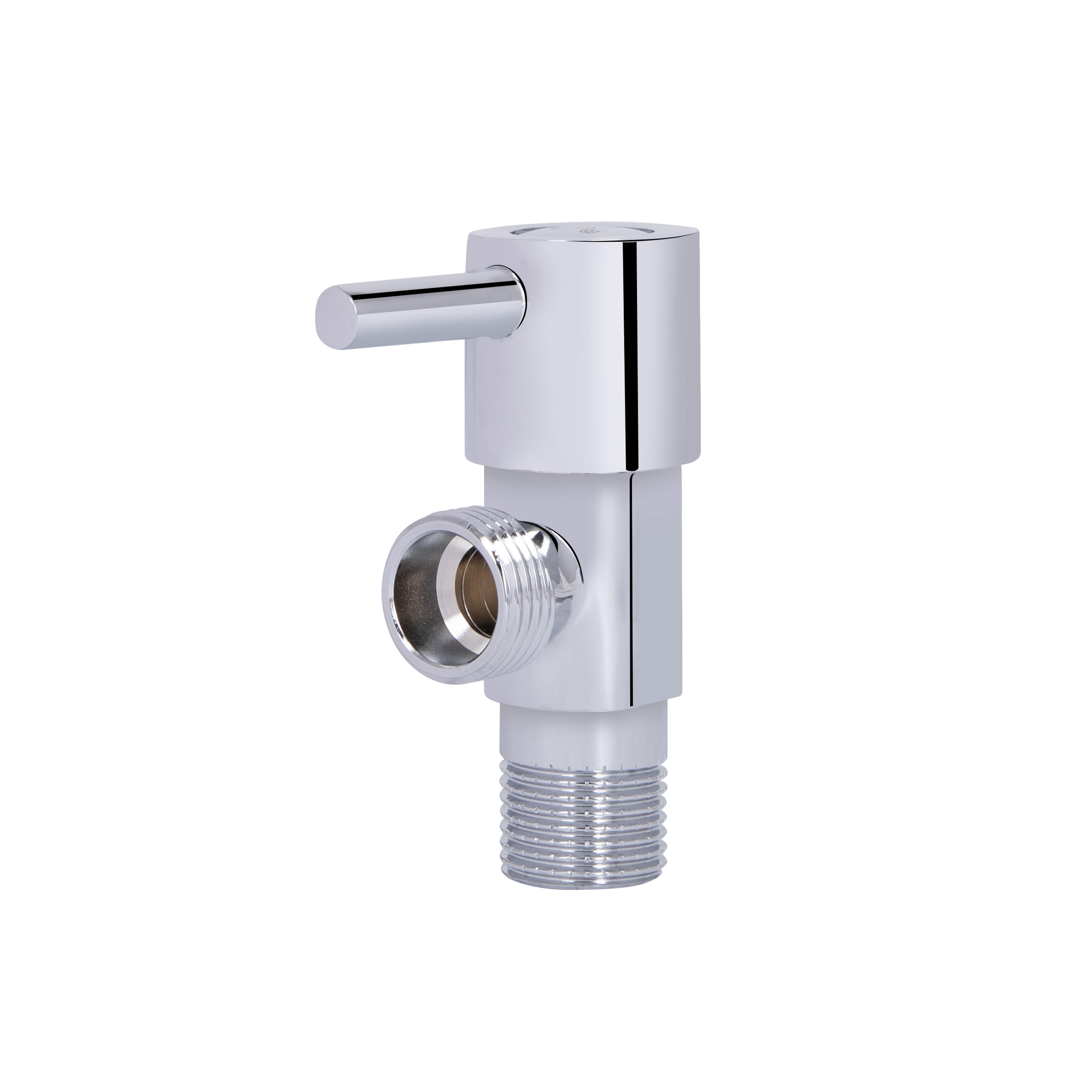Кран угловой Thermo Alliance Standart 1/2"ЗЗ с керамической буксой ручка-палочка для приборов Хром (SF343W1515)