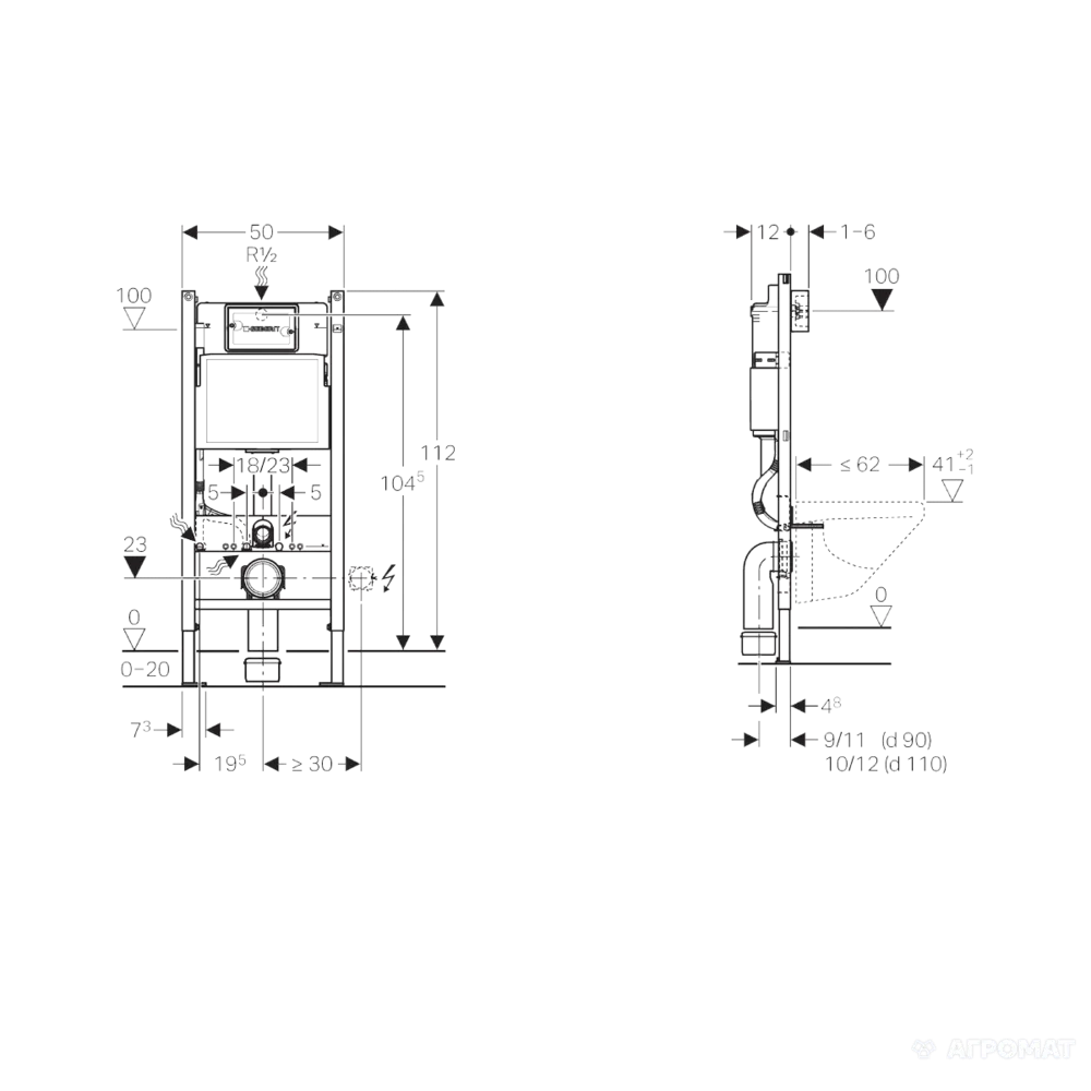 Установка Geberit Duofix Delta/унитаз Qtap Scorpio Ultra Quiet (458.126.00.1+QT1433053EUQ) - фото 3