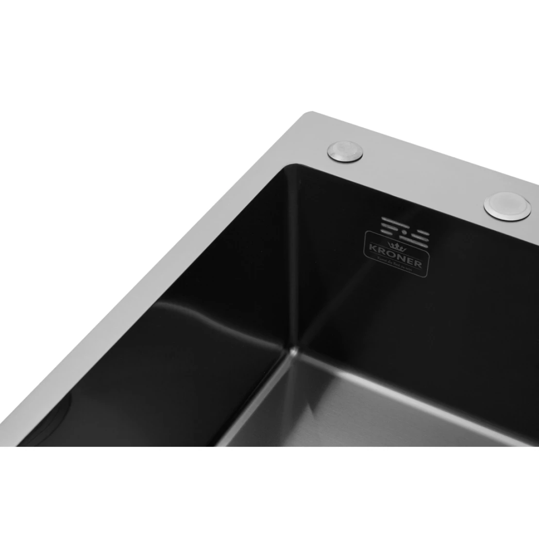 Мийка для кухні Kroner KRP Schwarze 6350LHM з нержавіючої сталі PVD 3/1 мм (CV031322) - фото 5 Мийка для кухні Kroner KRP Schwarze 6350LHM з нержавіючої сталі PVD 3/1 мм (CV031322) - фото 5