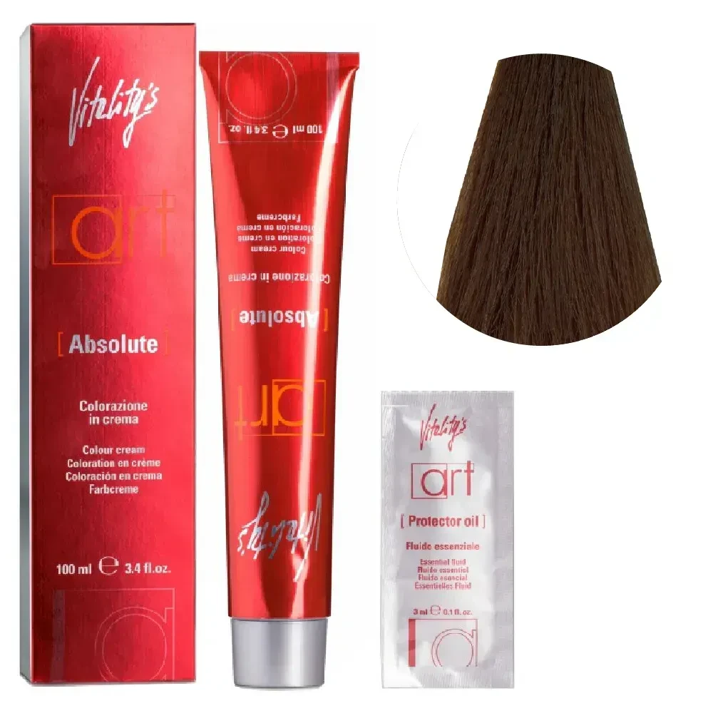 Крем-краска для волос с масляным коктейлем Vitality’s Art Absolute Hair Color Cream 6/03 Золотисто-темный блондин 100 мл