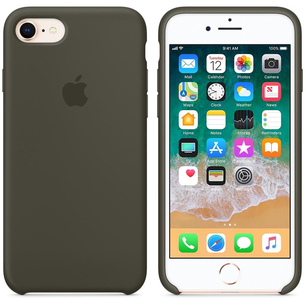 Чохол-накладка Apple Silicone Case for iPhone 7/8, Dark Olive (HC) (A)
