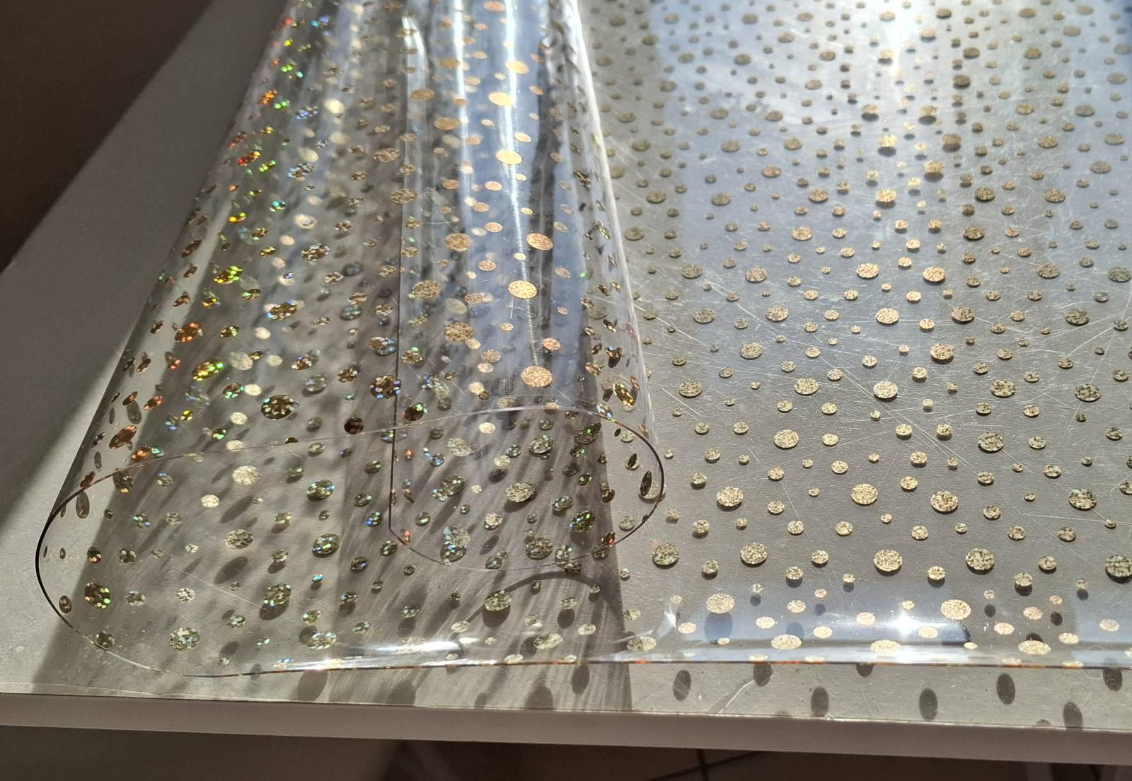 Мягкое стекло лазер Oncu Grup 80х130 см 800 мкм Прозрачно-золотое (6002-G) - фото 3