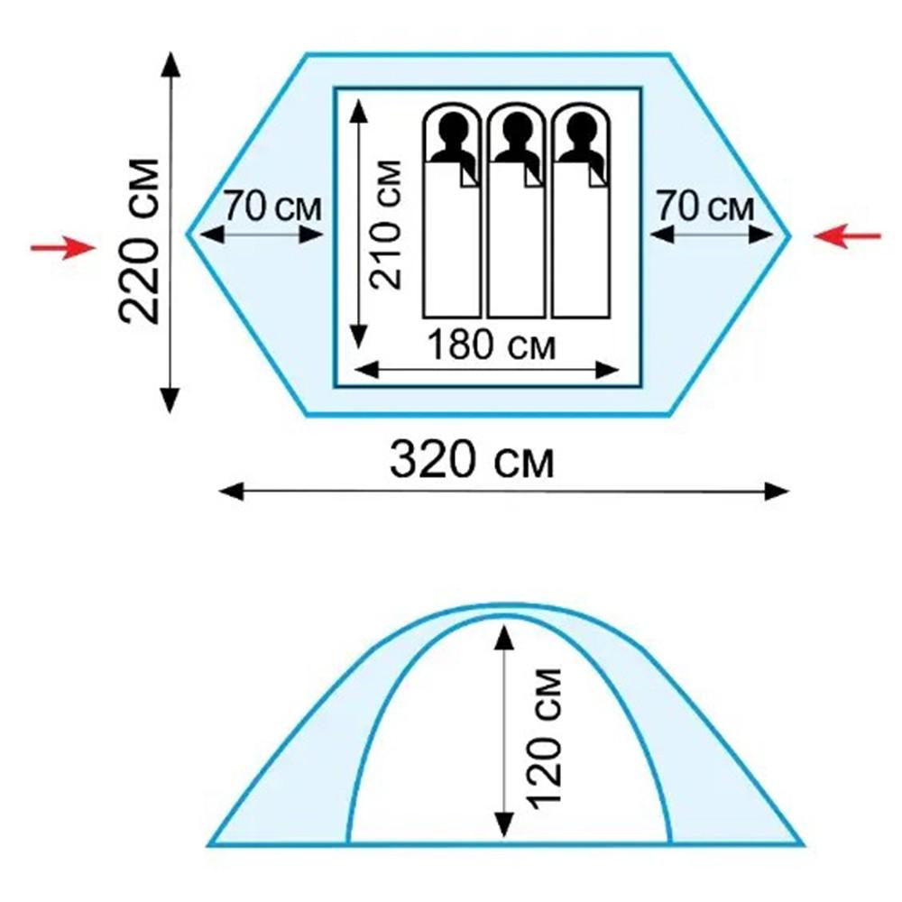Палатка Tramp Scout 3 V2 (TRT-056 - фото 3