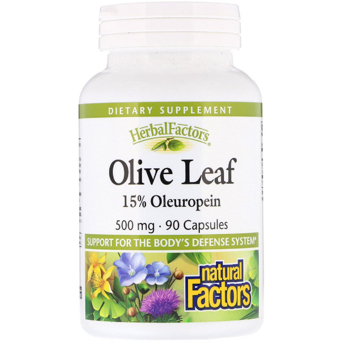 Оливковые листья Сalifornia Gold Nutrition Olive Leaves Natural Factors 500 мг 90 капсул (NFS04570)