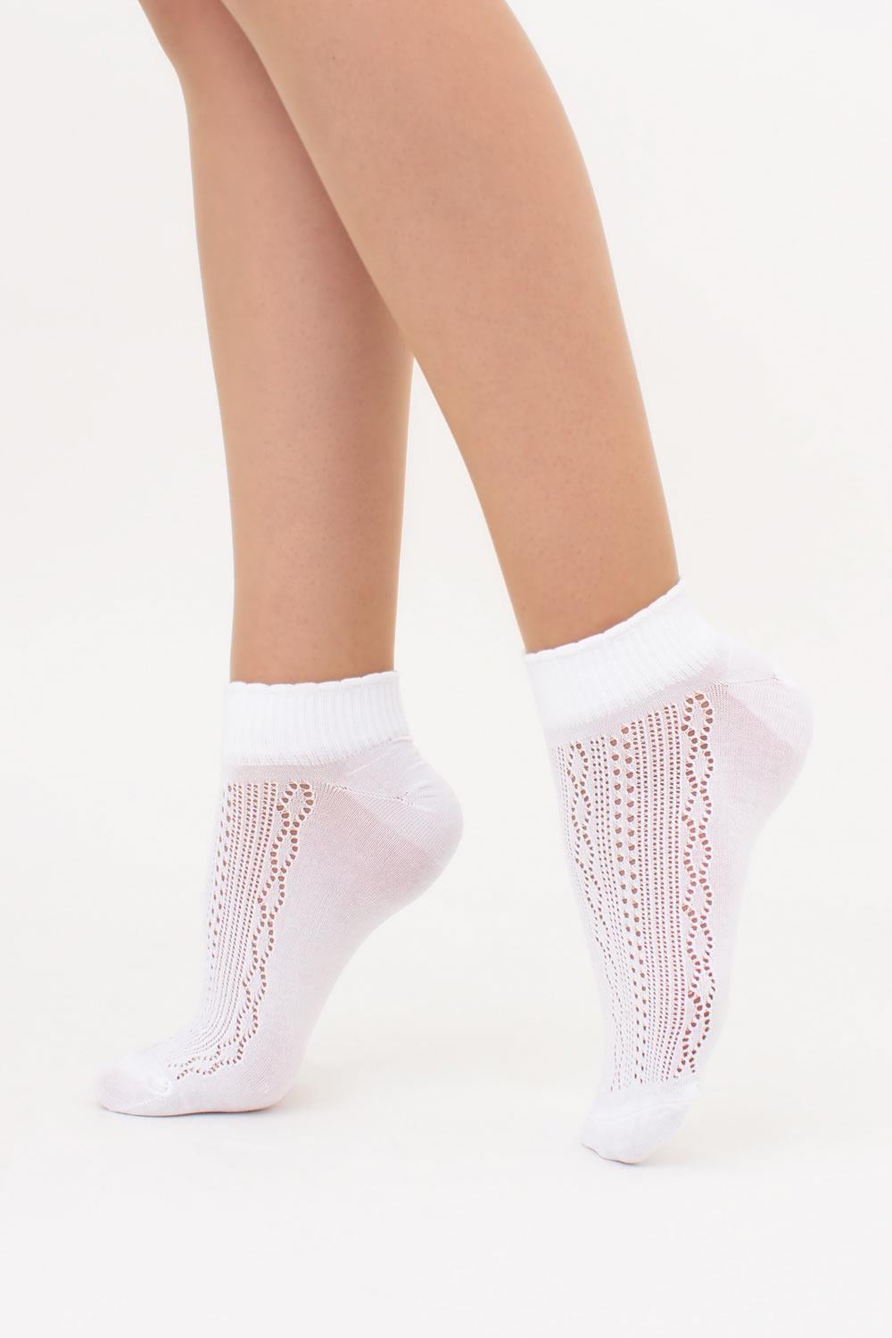 Носки женские короткие с сетчатым плетением Giulia WS1 AIR 011 р. 36/40 White bianco (30668178)