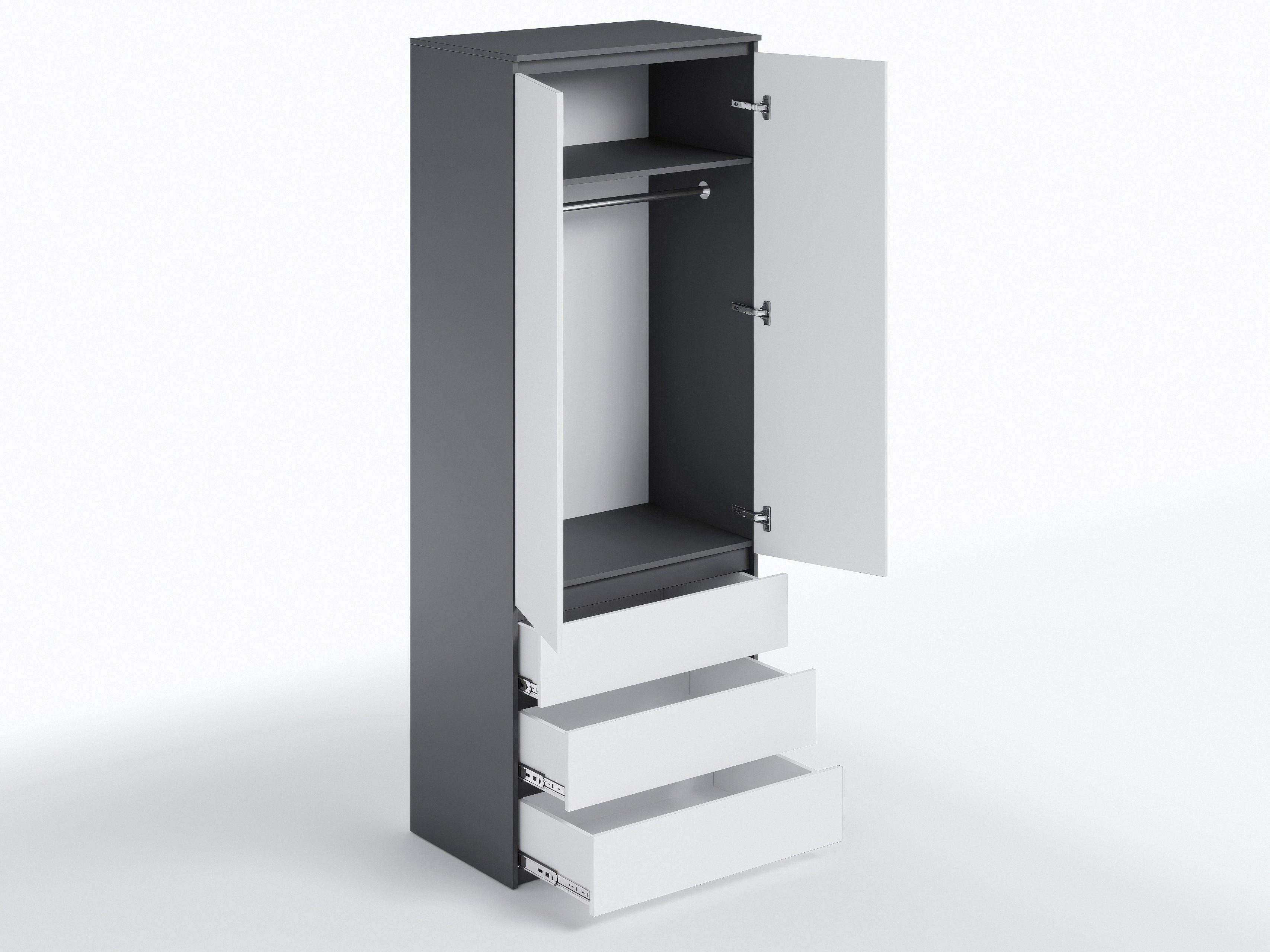 Комплект меблів у вітальню шафа T-211/тумба телевізійна FT-223/комод FT-215 3003х502х2117 мм Антрацит/Білий - фото 2 Комплект меблів у вітальню шафа T-211/тумба телевізійна FT-223/комод FT-215 3003х502х2117 мм Антрацит/Білий - фото 2