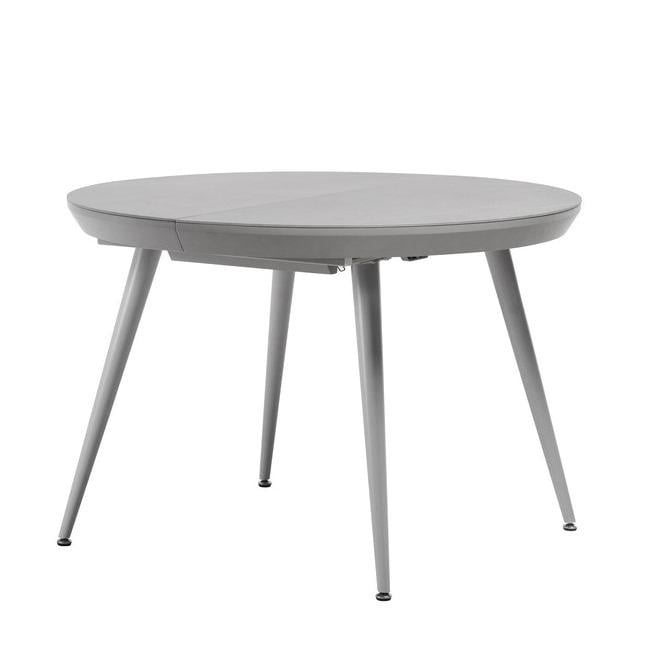 Стол обеденный раскладной Vetro Mebel TML-875 керамика/МДФ/металл 1500х1100х760 мм Айс грей/Серый