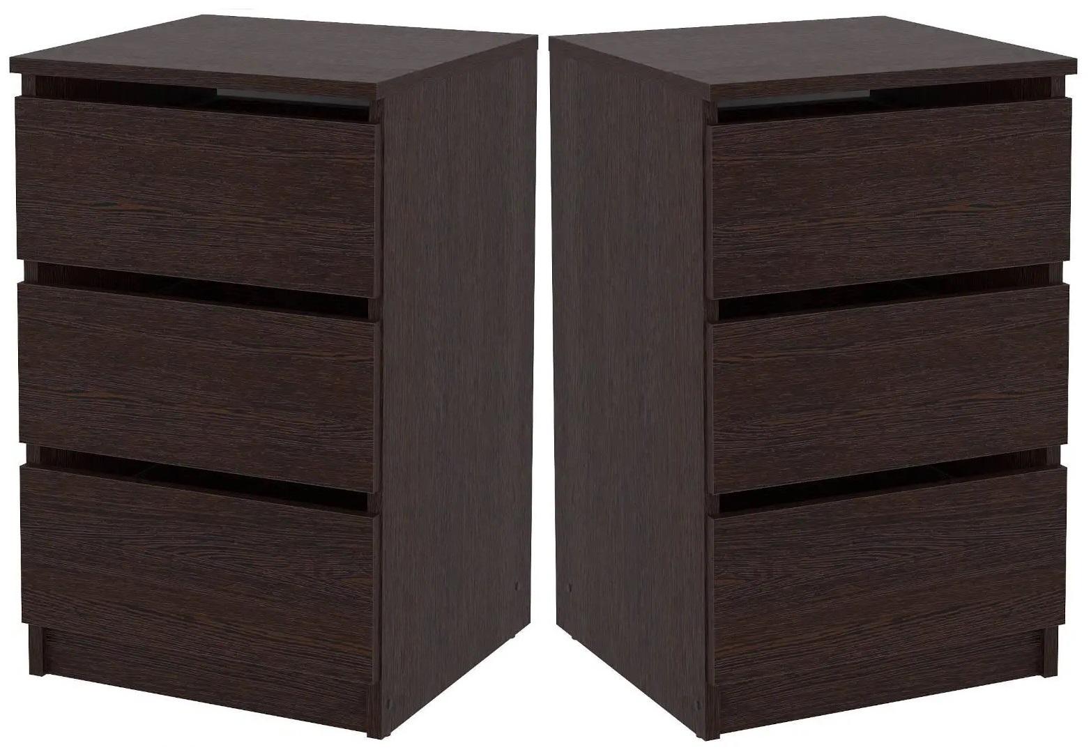 Тумба прикроватная комплект 2 шт. Компанит ПКТ-11 Венге темный (26657712)