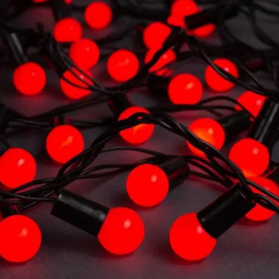 Гірлянда кульки 7 м червоний колір