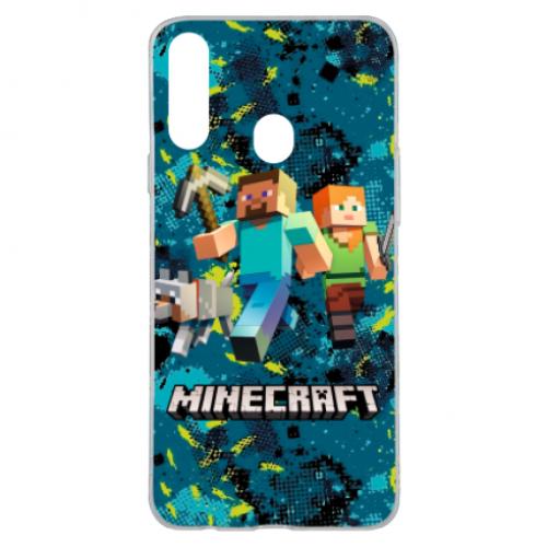 Чехол для Samsung A20s Minecraft Steve Alex And Dog