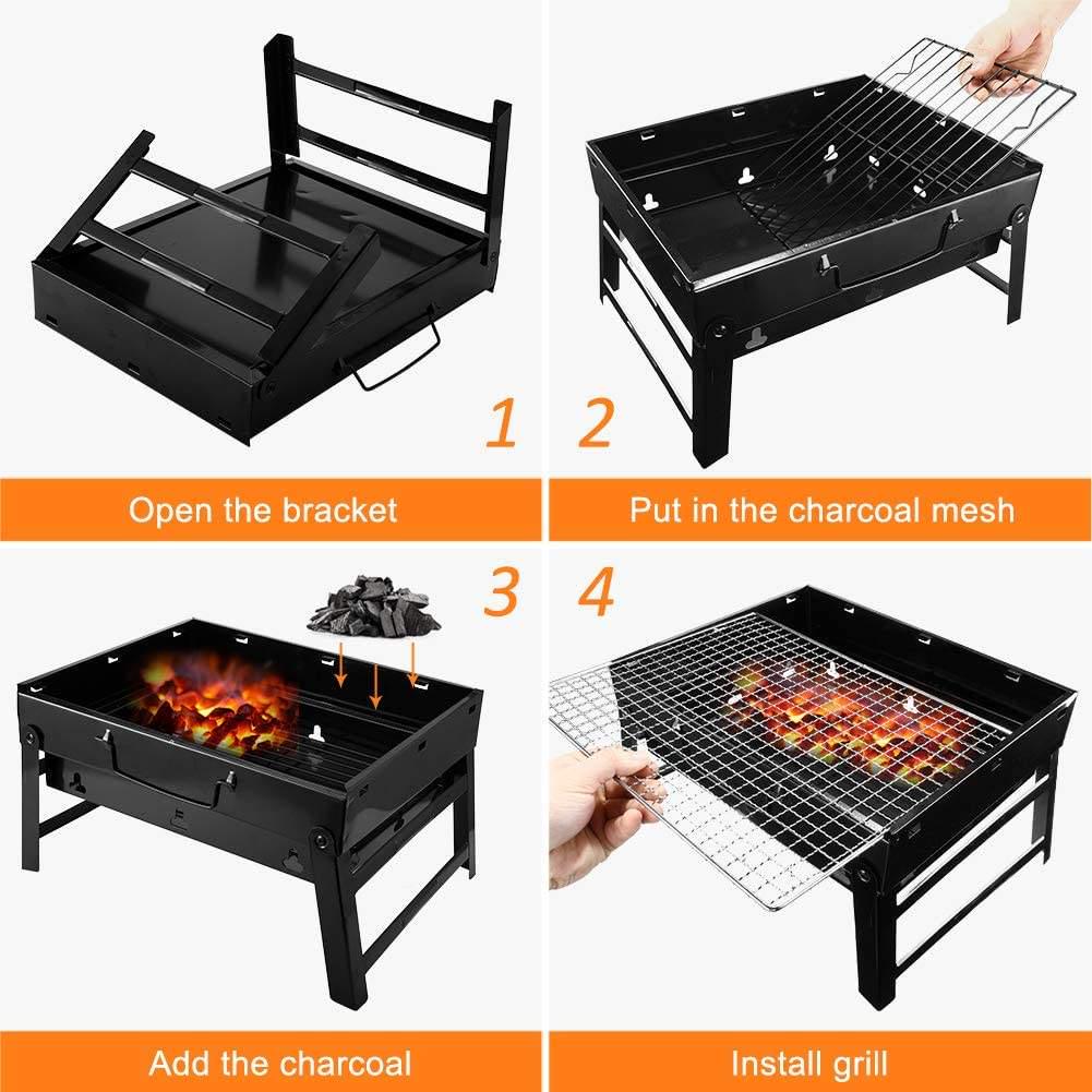 Мангал-чемодан складной BBQ Folding Grill с решеткой - фото 5