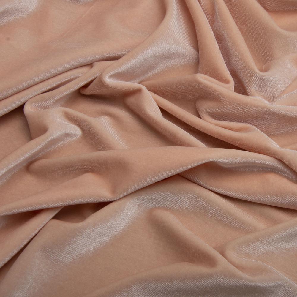 Ткань велюр однотонный Нежный абрикос (20146)