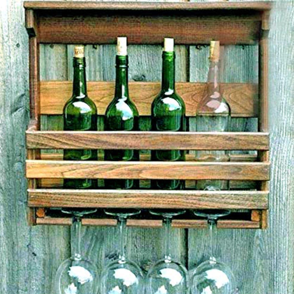 Полка для вина настенная из дерева Индзай Палисандр (ПНК-006102)