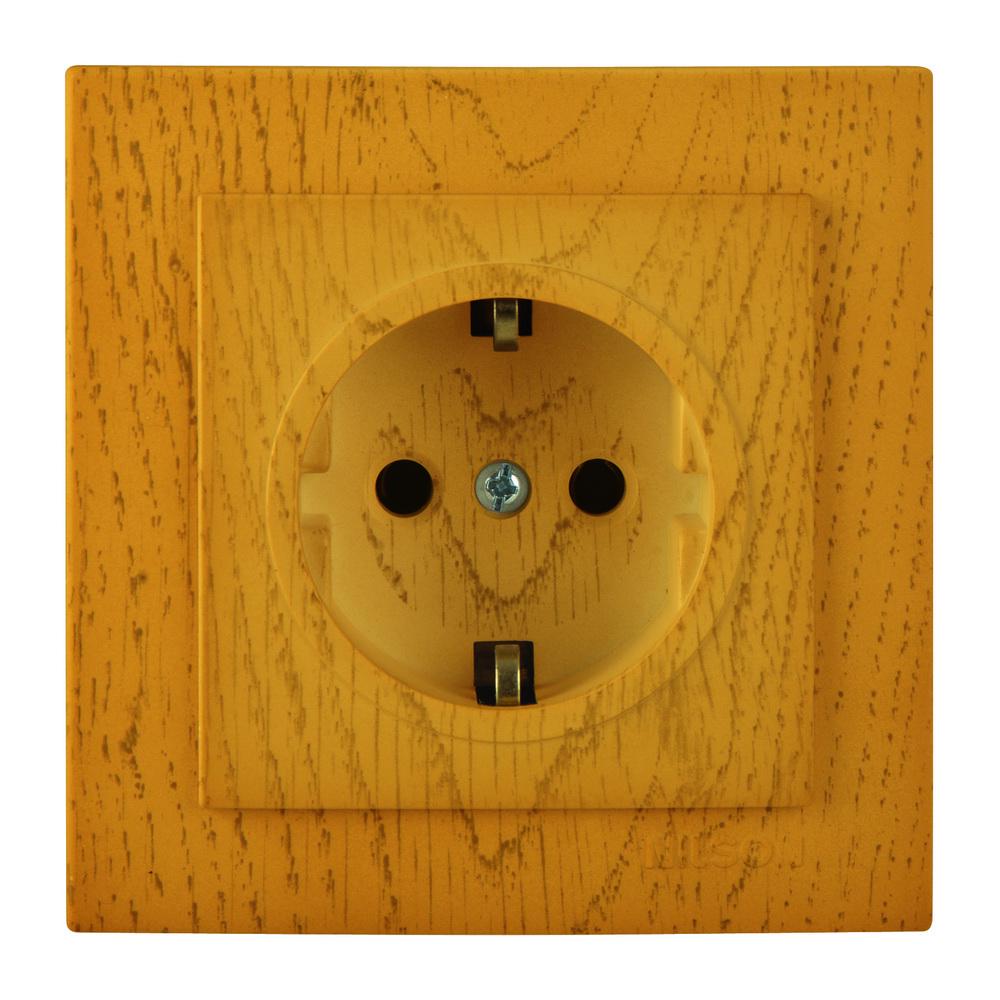 Розетка одинарна із заземленням Nilson Touran Дуб (00000007012)