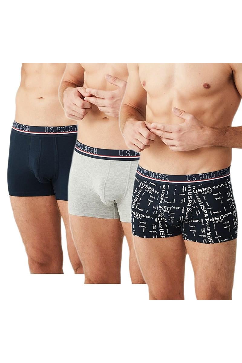 Труси боксеры U.S. Polo ASSN р. 52/XL 3 шт. Синий/Серый (67904)