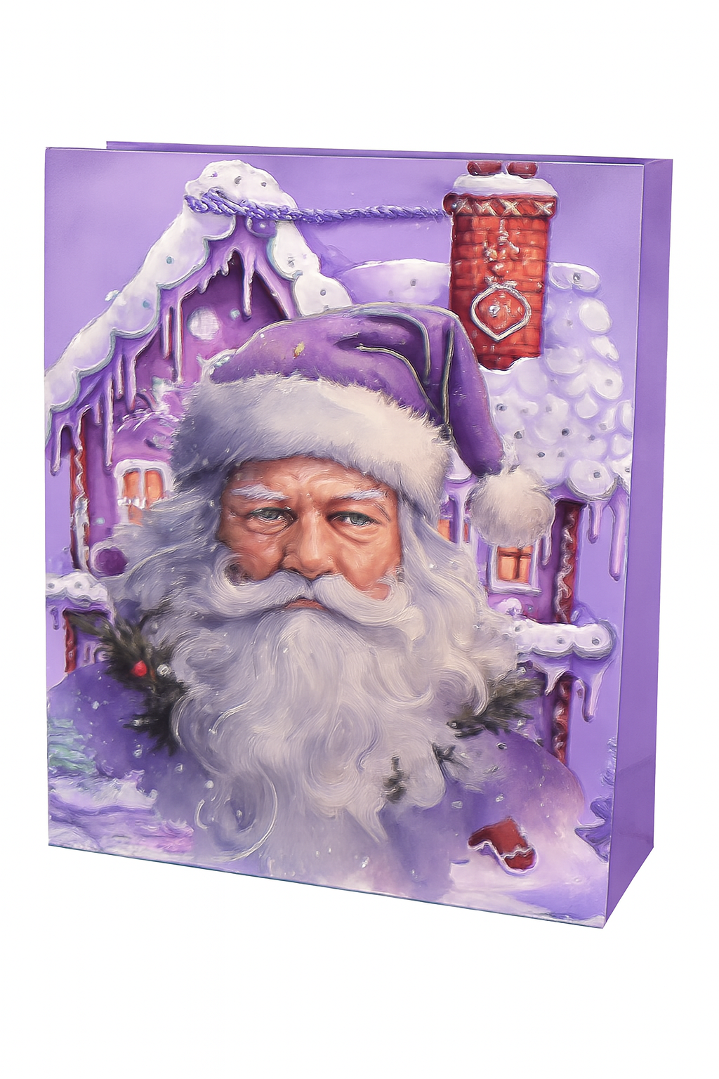 Подарочный пакет Christmas R34773-M 26х32х10 см Фиолетовый (30651819)