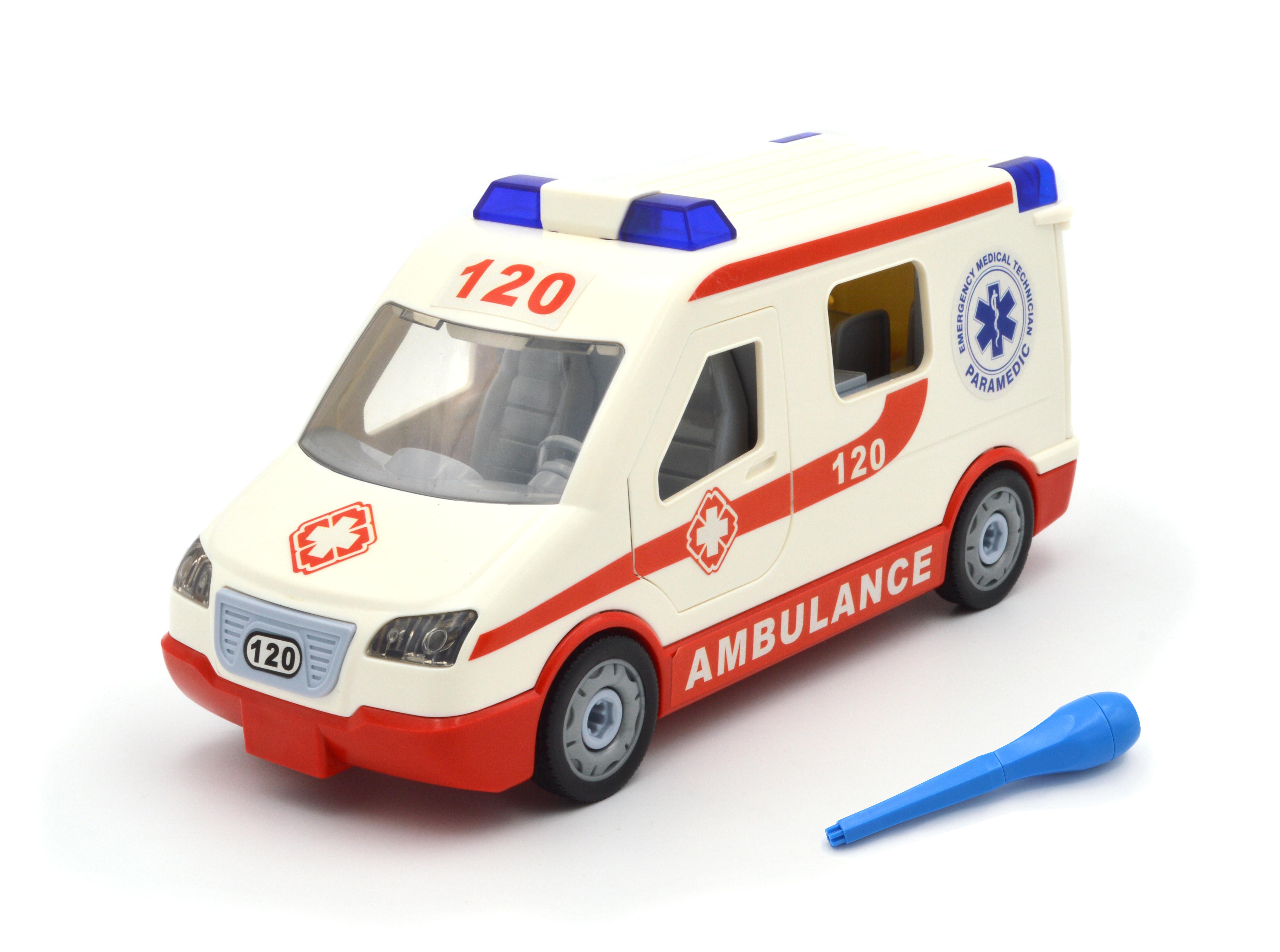 Конструктор Машина швидкої фургон зі світлом та звуком в коробці (1374)