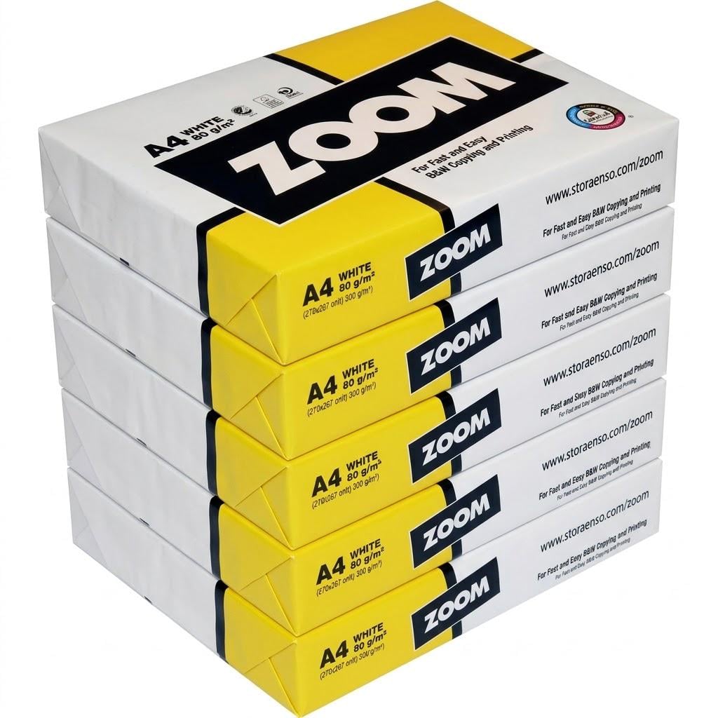 Бумага офисная Zoom ZOOM-1.91 A4 80 г/м2 5 упаковок по 500 л (38125112)