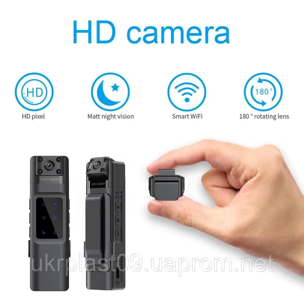 Боди-камера нагрудная HD H1080 p2p WiFi поворотная аккумулятор 1000мАч - фото 3