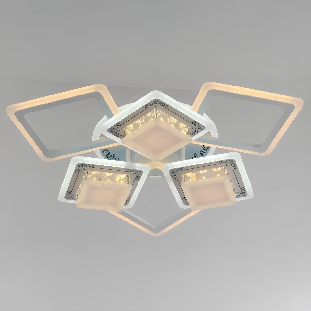 Люстра светодиодная Valeso с квадратными плафонами 216W 3000-6000К Белый (V K28996-3 3)