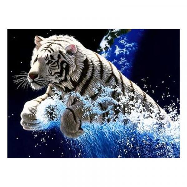 Алмазна мозаїка TK Group Білий тигр 40х30 см з рамкою в коробці (GB73943-mt)