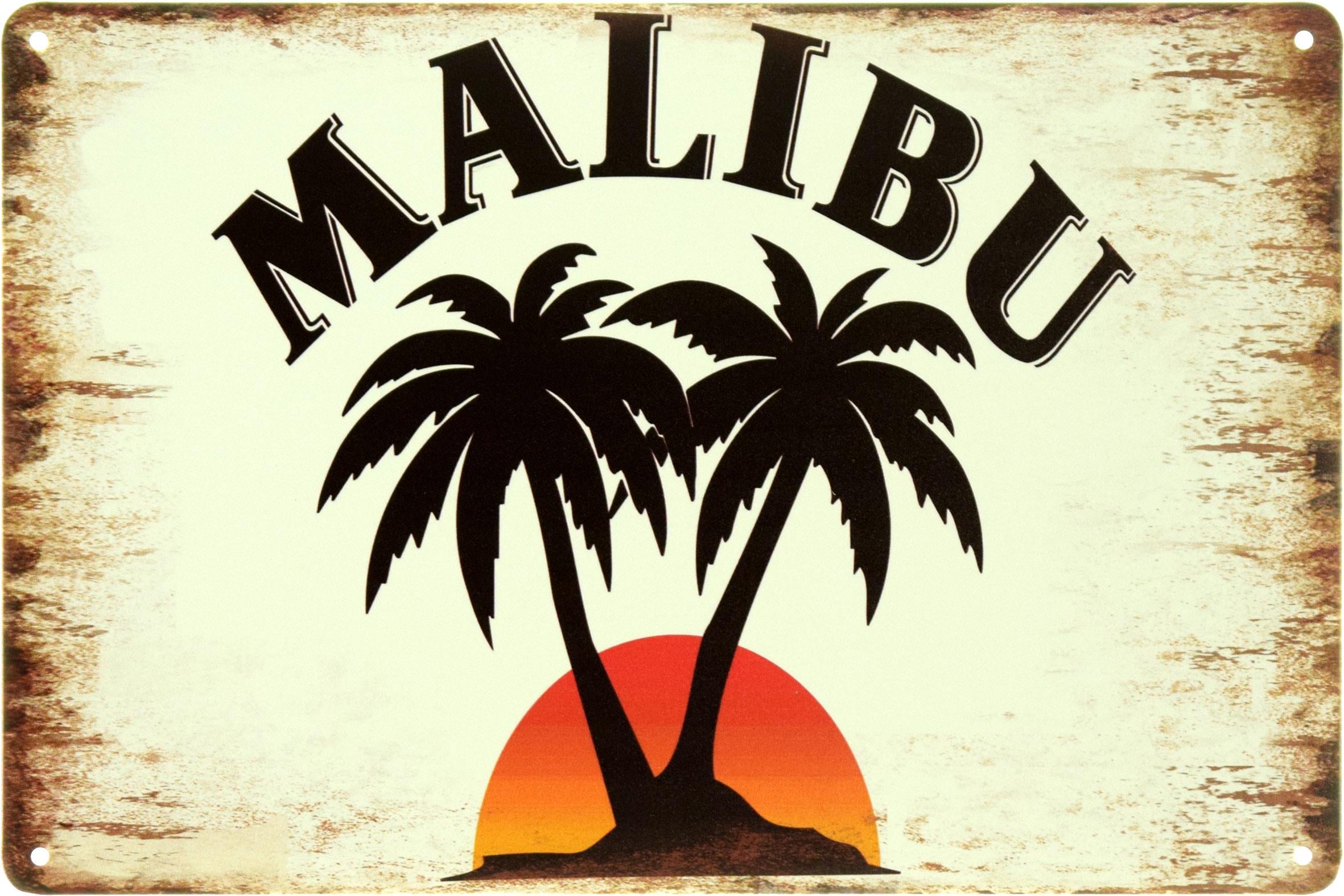 Табличка металлическая "Malibu" 20x30 см (ms-104068)