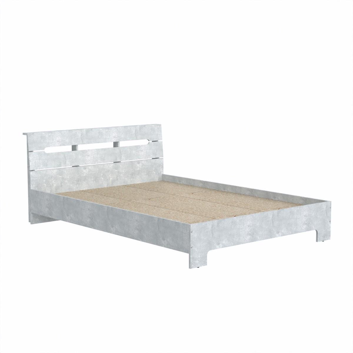 Кровать двуспальная Компанит Стиль 160 213,3х164,4х76,6 см Бетон (17003)