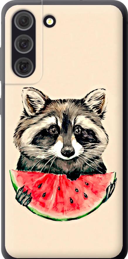 Чехол на Samsung Galaxy S21 FE Енотик с арбузом (4605u-2302-42517)