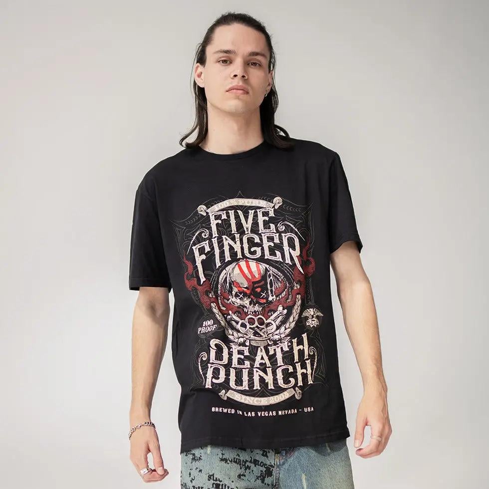 Футболка унисекс Five Finger Death Punch 100 Pure Brewed in Las Vegas S Черный (00000001219)