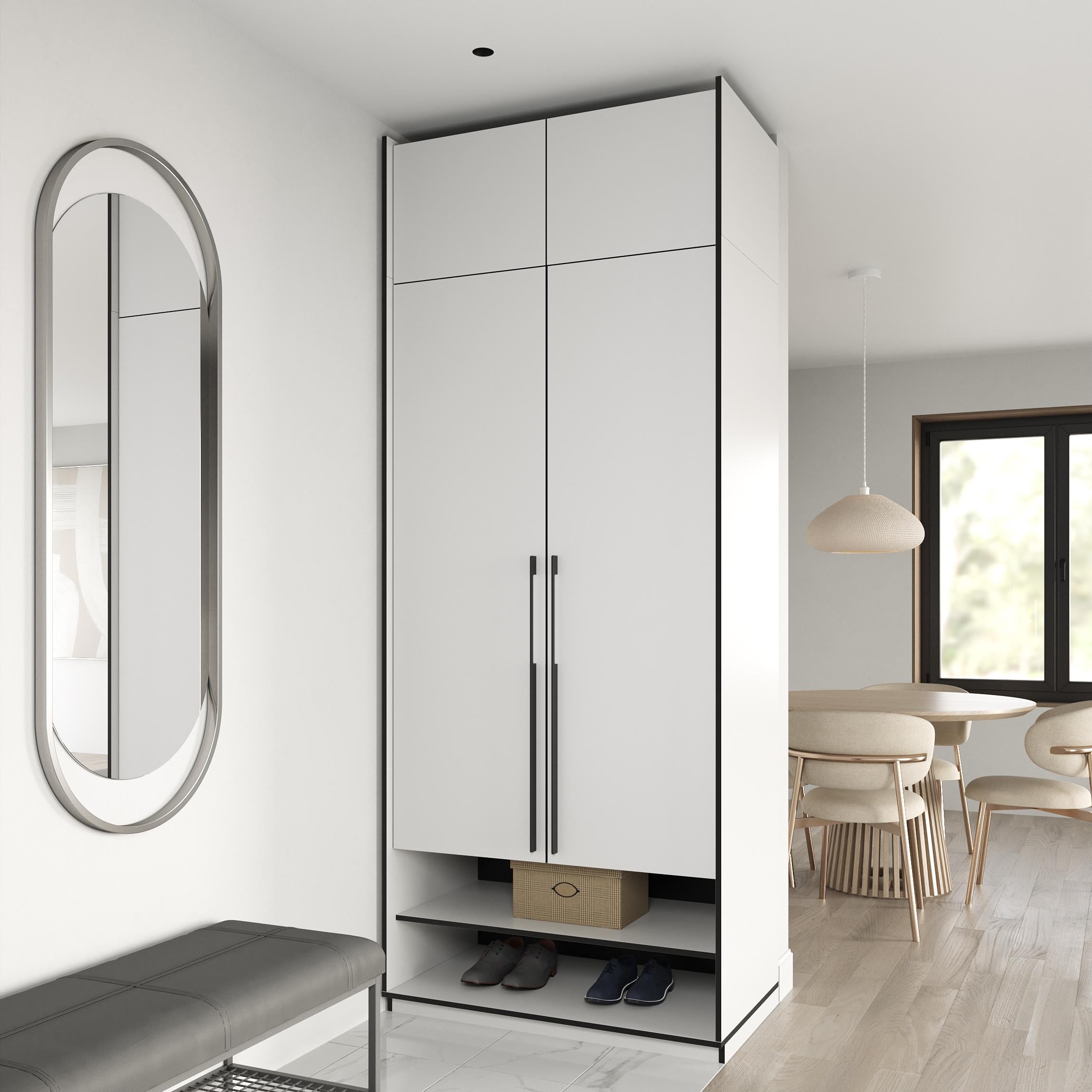 Шафа Moreli Ramo R-0004 зі штангою/шухлядами та антресоллю 1001x2500x570 мм Білий (mo-R0004-white-sh-an)